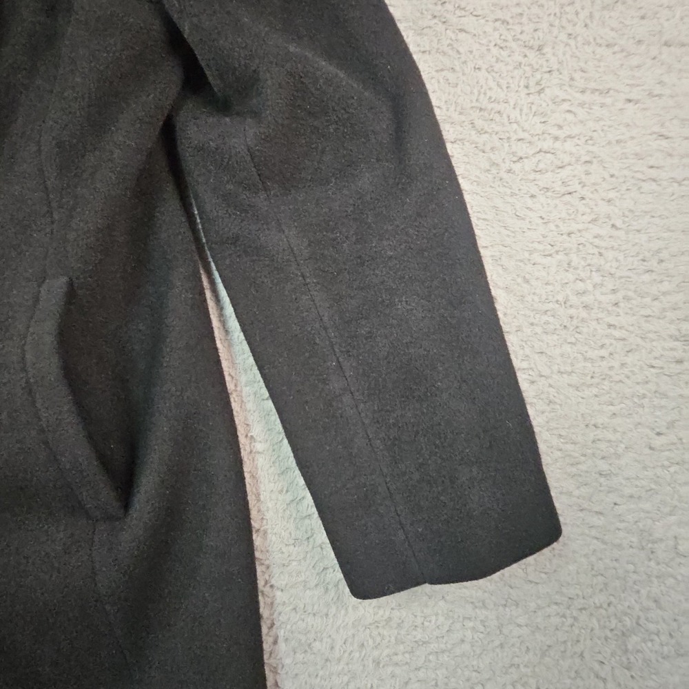 Albert Nipon Peacoat Womens 8 Black Double Breasted Wool Cashmere Blend USA - Picture 6 of 16